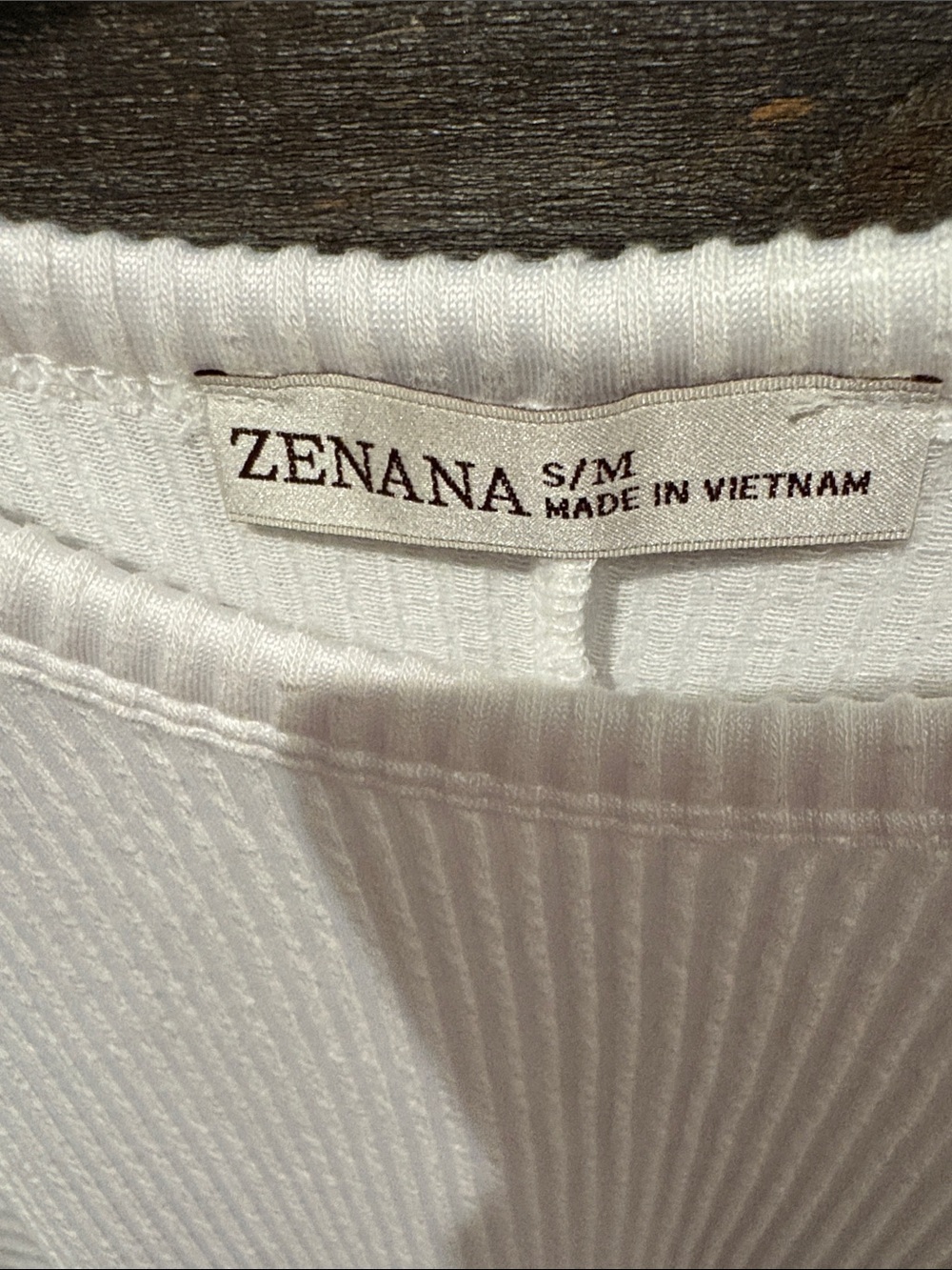 Zenana Outfitters White Ribbed Crewneck Long Sleeve Pullover - Picture 5 of 6